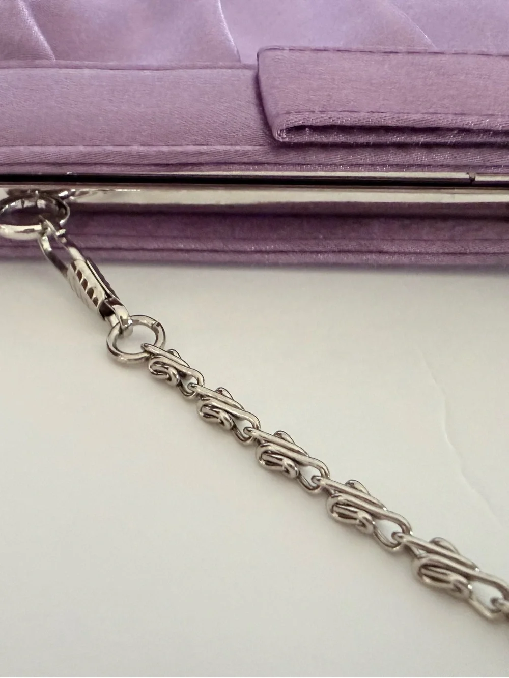 Bijoux Terner Lavender Satin Evening Bag Clutch Chain Purse